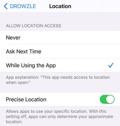 how location settings should be set